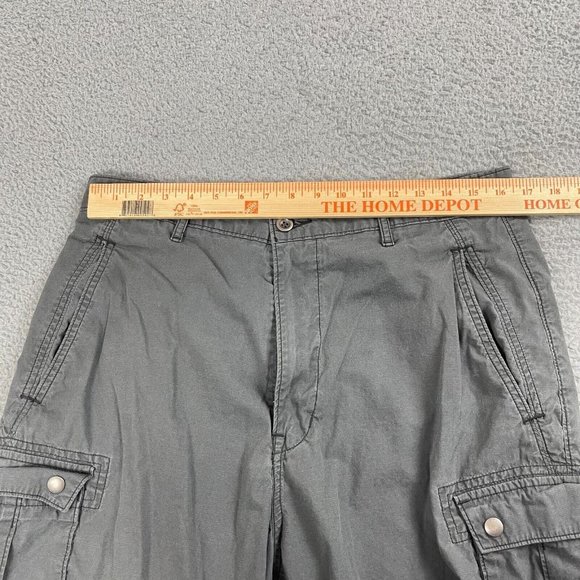 Levis Mens Cargo Shorts Flat Front 100% Cotton Stretch PullOn Gray Size W34 Used - Picture 7 of 8